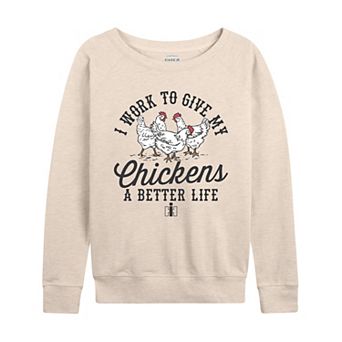 Women's Case IH Chickens French Terry Long Sleeve Tee