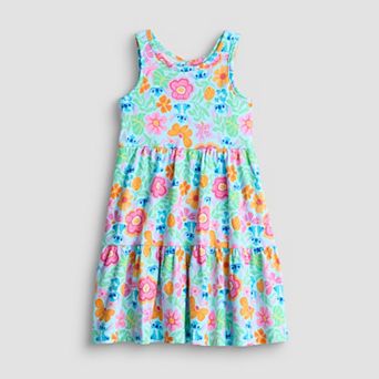 Girls 4-12 Jumping Beans® Disney's Lilo & Stitch Floral Twist Back Tank Dress