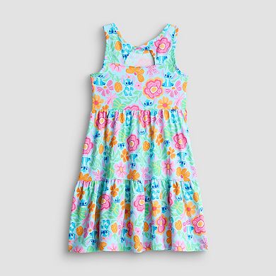 Girls 4-12 Jumping Beans Disney's Lilo & Stitch Floral Twist Back Tank Dress