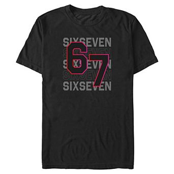 Big & Tall Six Seven Text Stack Graphic Tee