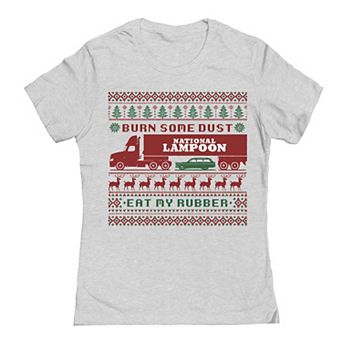Juniors' National Lampoon's Christmas Vacation Burn Some Dust Eat My Rubber Graphic Tee