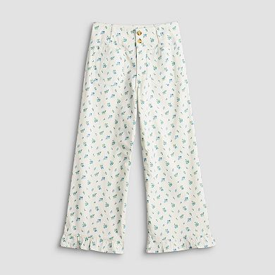 Petite LC Lauren Conrad Ruffle Hem Wildflower Crop Pants