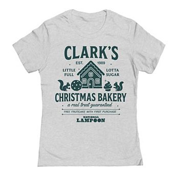 Juniors' National Lampoon's Christmas Vacation Clark's Christmas Bakery Graphic Tee