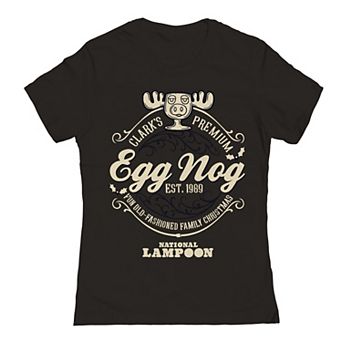 Juniors' National Lampoon's Christmas Vacation Clark's Premium Egg Nog Graphic Tee