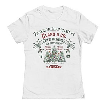 Juniors' National Lampoon's Christmas Vacation Exterior Illumination Clark And Co Graphic Tee