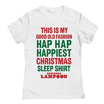 Juniors' National Lampoon's Christmas Vacation Hap Hap Happiest Christmas Sleep Shirt Graphic Tee