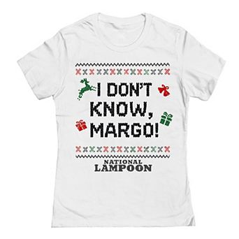 Juniors' National Lampoon's Christmas Vacation I Don't Know Margo Christmas Icons Graphic Tee