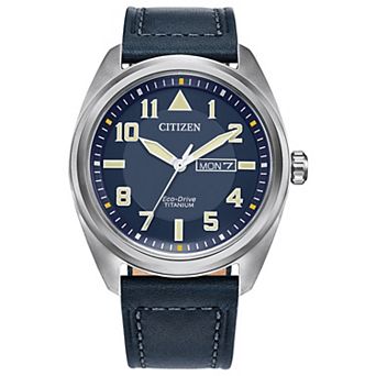 Citizen Men's Titanium Leather Strap Watch - BM8568-01L