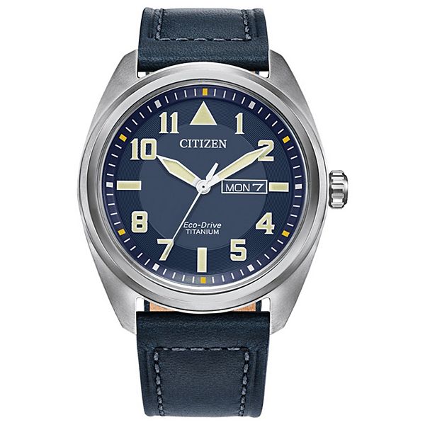 Citizen Men's Titanium Leather Strap Watch - BM8568-01L