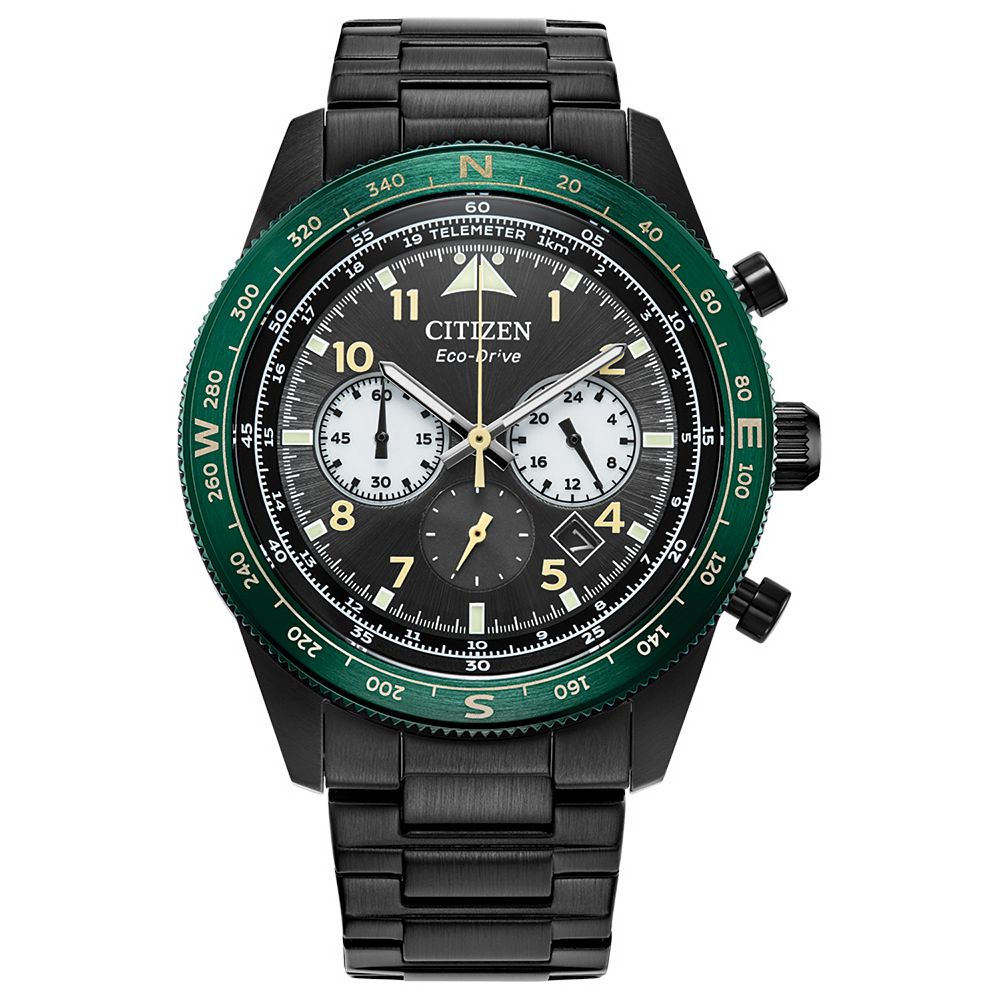 Citizen Men's Chronograph Black IP Stainless Steel Bracelet Watch
