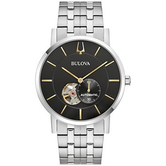 Bulova Men's Automatic Stainless Steel Open Aperture Dial Bracelet Watch - 96A305