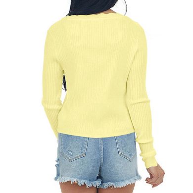 Women's Cropped Knit Cardigan V-Neck Button Down Shrug Sweater for Dresses and Tops