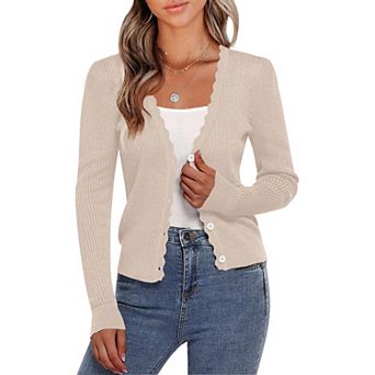 Women's Cropped Knit Cardigan V-Neck Button Down Shrug Sweater for Dresses and Tops