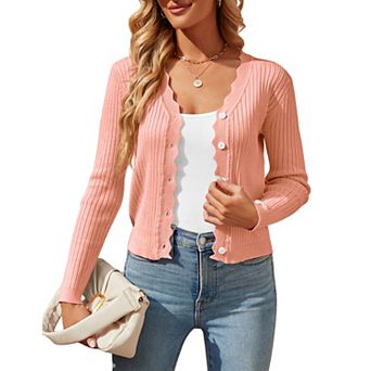 Women's Cropped Knit Cardigan V-Neck Button Down Shrug Sweater for Dresses and Tops