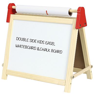Easy Playhouse Double-Sided Wooden Table Top Easel With Chalkboard & Whiteboard