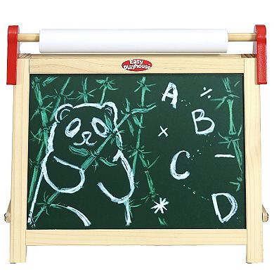 Easy Playhouse Double-Sided Wooden Table Top Easel With Chalkboard & Whiteboard