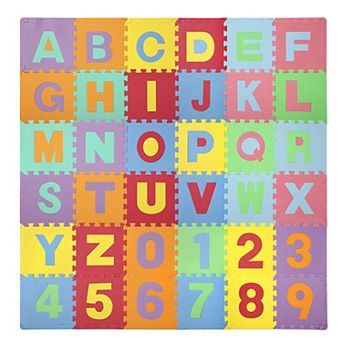 Easy Playhouse Soft Foam Floor Puzzle Tiles with Numbers & Letters