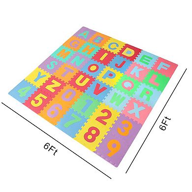 Easy Playhouse Soft Foam Floor Puzzle Tiles with Numbers & Letters