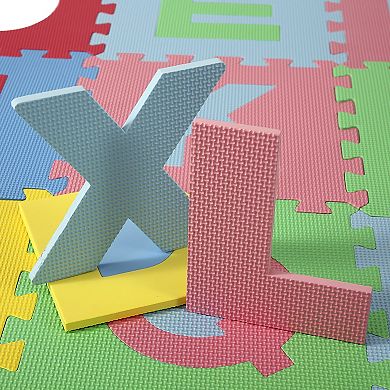 Easy Playhouse Soft Foam Floor Puzzle Tiles with Numbers & Letters