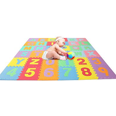 Easy Playhouse Soft Foam Floor Puzzle Tiles with Numbers & Letters