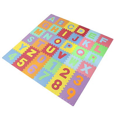 Easy Playhouse Soft Foam Floor Puzzle Tiles with Numbers & Letters