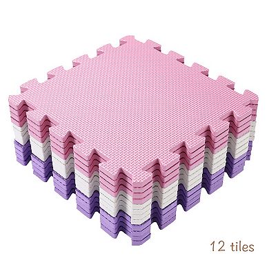 Easy Playhouse 12-Pc. Soft Foam Floor Puzzle Tiles Interlocking Mat