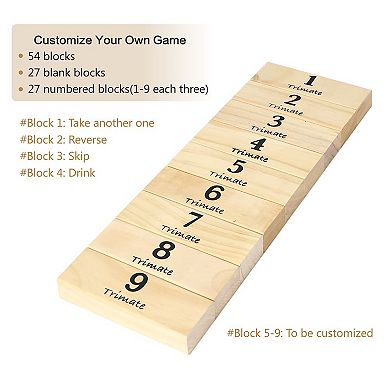 Easy Playhouse Tumbling Tower Large 21.25-Inch Wooden Game with Carry Bag