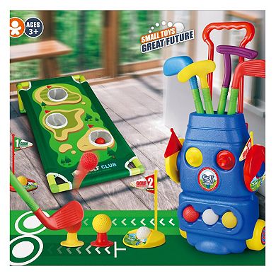Easy Playhouse 2-in-1 Cornhole Board & Toddler Golf Set
