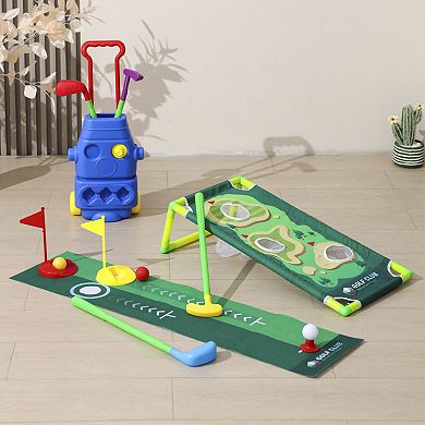 Easy Playhouse 2-in-1 Cornhole Board & Toddler Golf Set