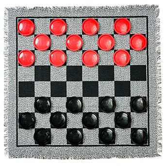 Easy Playhouse 3-In-1 Giant Checkers & Tic Tac Toe Jumbo 25.6-Inch Rug