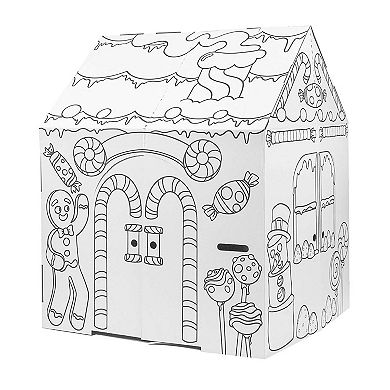 Easy Playhouse Gingerbread House Cardboard Fort