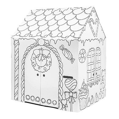 Easy Playhouse Gingerbread House Cardboard Fort