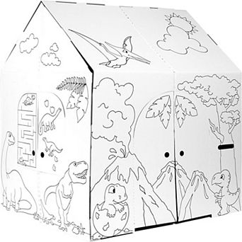 Easy Playhouse Dinosaur House Cardboard Fort