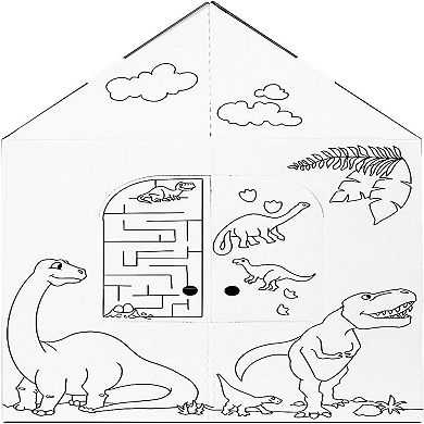 Easy Playhouse Dinosaur House Cardboard Fort