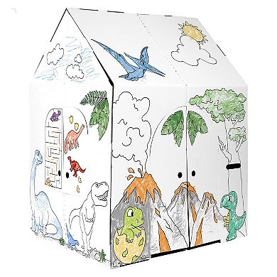 Easy Playhouse Dinosaur House Cardboard Fort