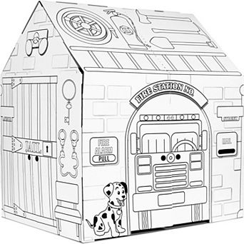Easy Playhouse Police & Fire Station Cardboard Fort