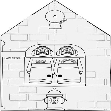 Easy Playhouse Police & Fire Station Cardboard Fort