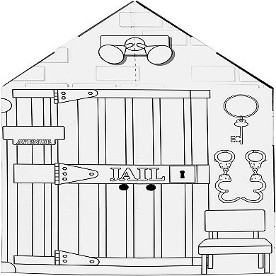 Easy Playhouse Police & Fire Station Cardboard Fort