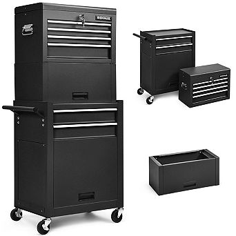 Costway High Capacity 6-Drawer Rolling Tool Chest Storage Cabinet Toolbox