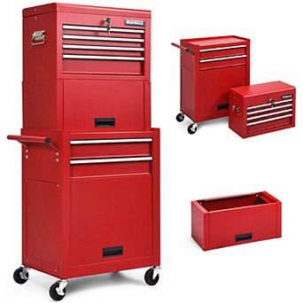 Costway High Capacity 6-Drawer Rolling Tool Chest Storage Cabinet Toolbox