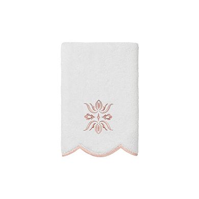 Linum Home Textiles 3-pc. Flower Crest Scallop Embellished Towel Set