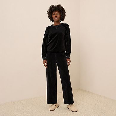 Cotton Velour Crew Pullover Made With Organic Cotton