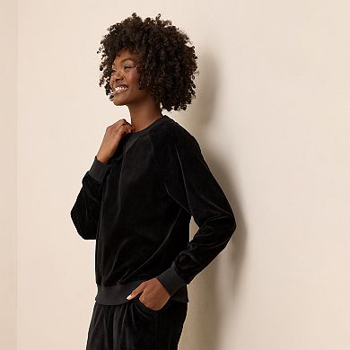 Cotton Velour Crew Pullover Made With Organic Cotton