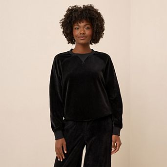 Cotton Velour Crew Pullover Made With Organic Cotton