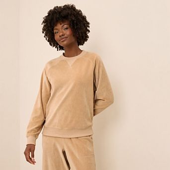 Cotton Velour Crew Pullover Made With Organic Cotton
