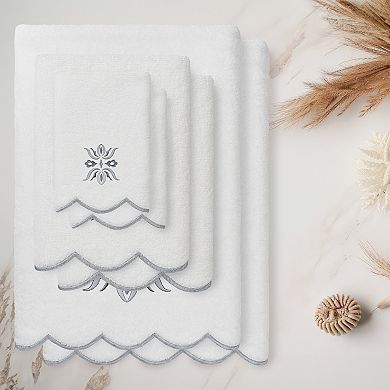 Linum Home Textiles 6-pc. Flower Crest Scallop Towel Set