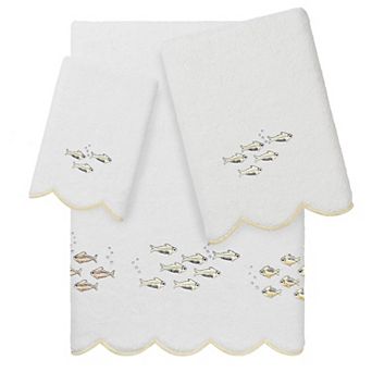 Linum Home Textiles 3 pc Fish School Scallop Towel Set