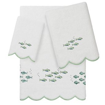Linum Home Textiles 3 pc Fish School Scallop Towel Set