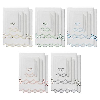 Linum Home Textiles 6-pc. Fish School Scallop Towel Set