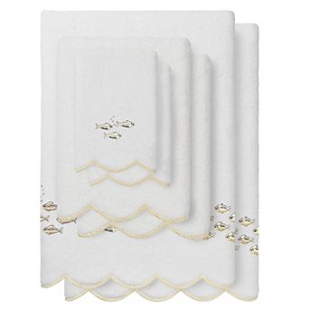 Linum Home Textiles 6 pc Fish School Scallop Towel Set